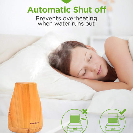 InnoGear Essential Oil Diffuser – Ultrasonic Humidifier, 7-Color LED, 2 Mist Modes, Auto Off, Yellow