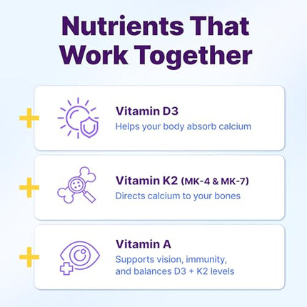 InnovixLabs Vitamin D3 K2 5000 IU + 600 mcg K2 MK4/MK7 - 60 Softgels