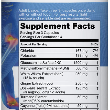 Instaflex Joint Support - Clinically Studied Relief with Glucosamine, MSM, White Willow, Turmeric, Ginger, Cayenne & Hyaluronic Acid | 42 Capsules