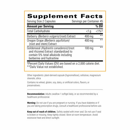 Integrative Therapeutics Berberine Complex - Digestive & Gut Health Supplement | 90 Capsules (45 Servings)