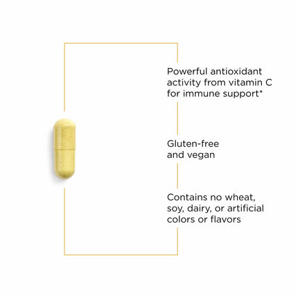 Integrative Therapeutics Vitamin C with Quercetin - Immune Support, Antioxidant Activity - Vegan, Gluten-Free & Dairy-Free - 180 Capsules