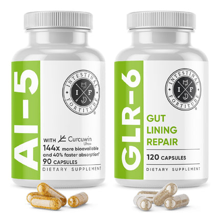 Intestinal Fortitude AI-5 & GLR-6 Digestive Health Bundle – Non-GMO, Dairy Free | 30-Day Supply