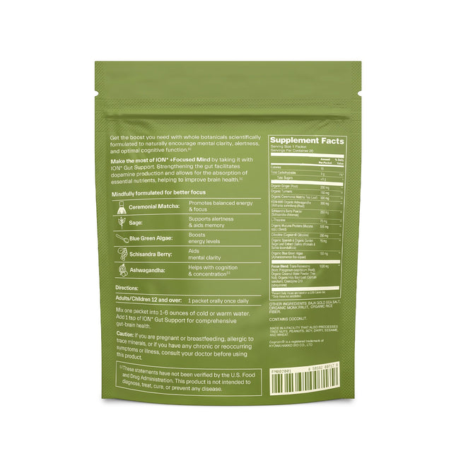ION* Focused Mind Nootropic Drink Mix – Memory, Focus & Calm (20 Packets)