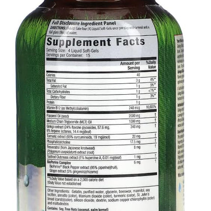 Irwin Naturals Ginkgo Biloba – Double-Potency 60 Liquid Soft-Gels (2 Pack) for Brain, Focus & Circulation