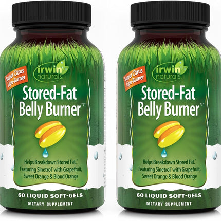 Irwin Naturals Stored-Fat Belly Burner – 60 Liquid Soft-Gels, Pack of 2