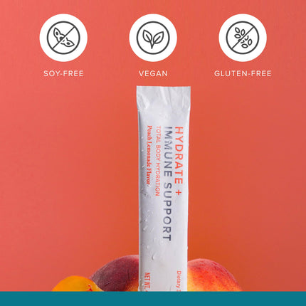 Isagenix Hydrate + Immune Support — Peach Lemonade Electrolyte Drink