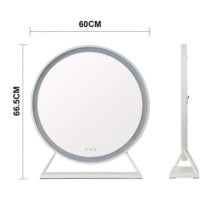 Isla Round Silver LED Mirror – 60cm Diameter
