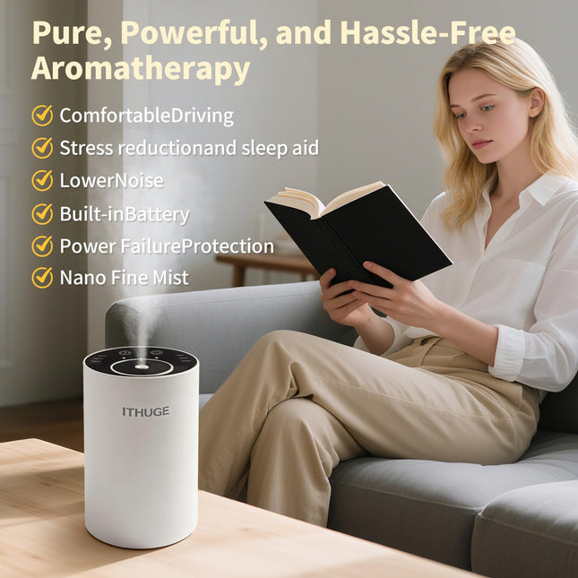 ITHUGE Waterless Diffuser E200S – Portable Battery-Operated Aromatherapy