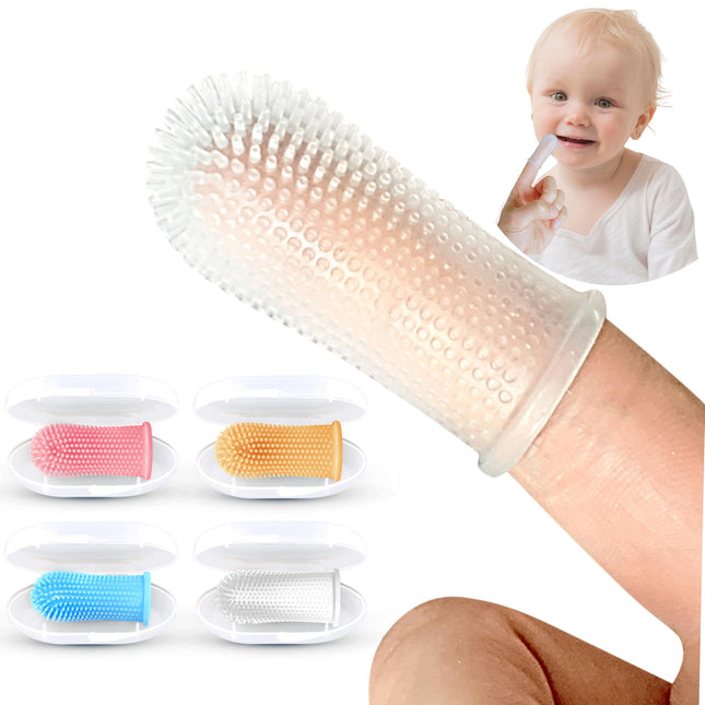 Itsy Bitsy Baby Toothbrush Set – 360° Silicone, Pediatrician Recommended (6-12 Months & 1-2 Years) Multicolor
