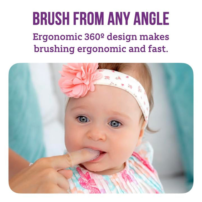 Itsy Bitsy Baby Toothbrush Set – 360° Silicone, Pediatrician Recommended (6-12 Months & 1-2 Years) Multicolor