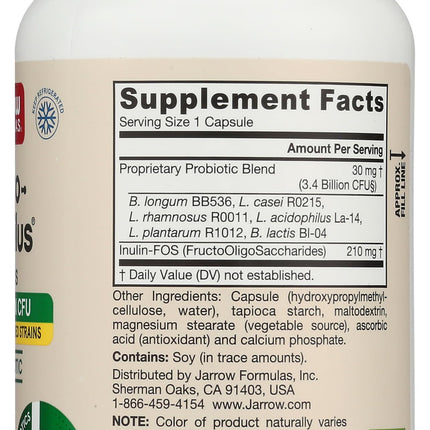 JARROW FORMULAS Jarro-Dophilus + FOS, 300 CT – Probiotic Supplement