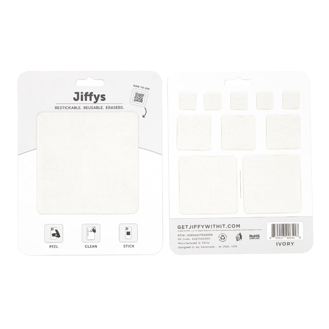 Jiffys Restickable Cleaning Pads – Reusable & Washable Multi-Surface Cleaner for Home & Kitchen, Ivory