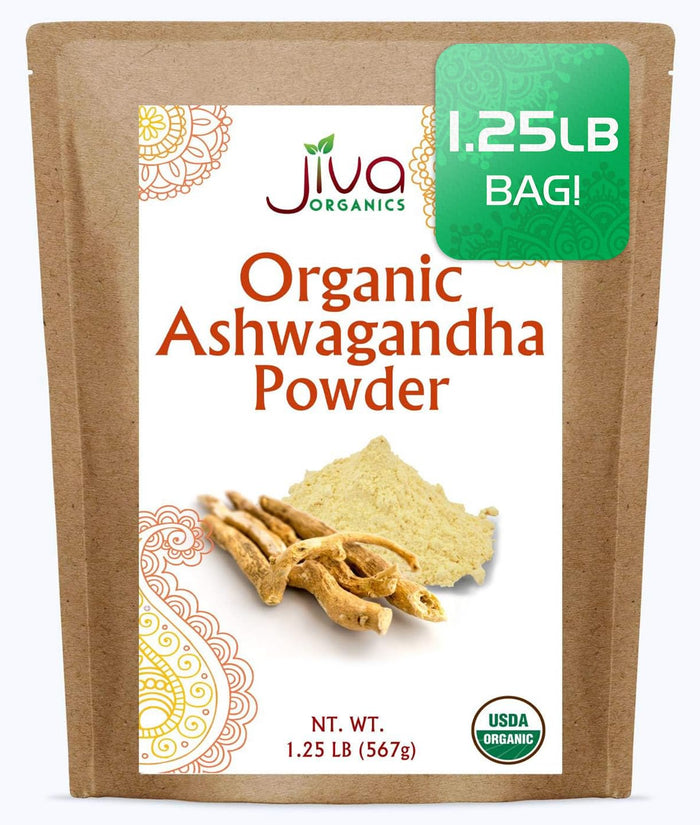 Jiva Organics Ashwagandha Root Powder 20oz – Organic, Raw, Non-GMO, Lab Tested