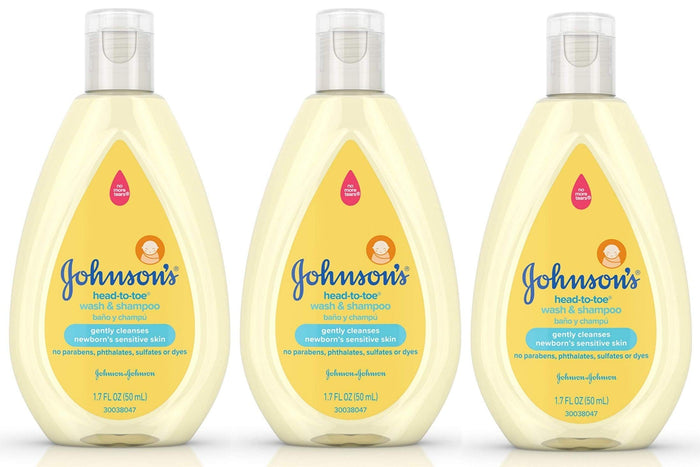 Johnson's Baby Head-To-Toe Wash & Shampoo - 3 Pack, 1.7 oz Each