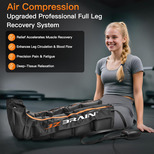 JZBRAIN Air Compression Leg Recovery Boots – Dual-Power, 6 Modes, 14 Zones (Small)