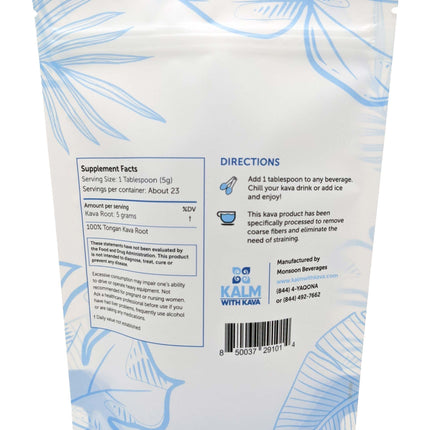 Kalm with Kava Pouni Ono Micronized Kava (4 oz.) - Easy Quick Mix