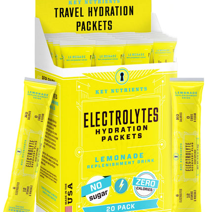 KEY NUTRIENTS Electrolytes Powder Packets 20 Pack - No Sugar Lemonade
