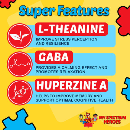 Calm & Focus Drops – Brain Support with L-theanine, GABA | My Spectrum Heroes