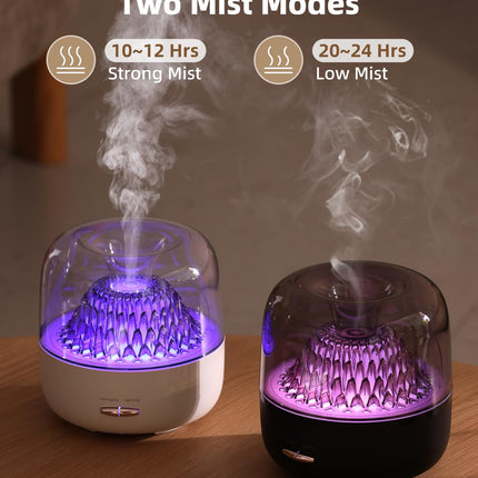 KinYiLO Essential Oil Diffuser 200ml Volcano Mountain – 7 Color LED Lights, Ultrasonic Cool Mist