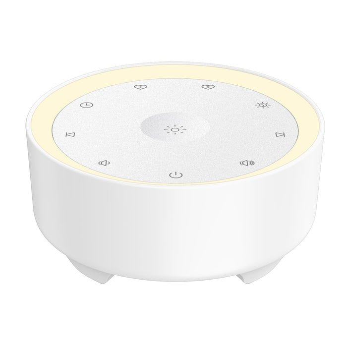 Kipcush White Noise Machine – 20 Sounds, 2 Shortcuts, Warm Night Light