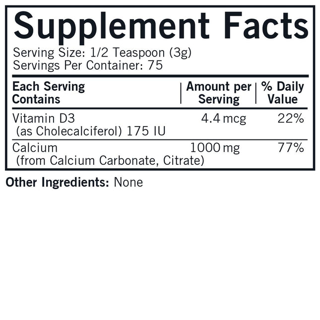 Kirkman Calcium with Vitamin D3 Powder - 8 oz | Essential Minerals for Strong Bones