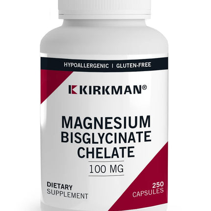 Kirkman Magnesium Bisglycinate Chelate - 250 Capsules | Restful Sleep, Relaxed Nerves & Muscles - Hypoallergenic