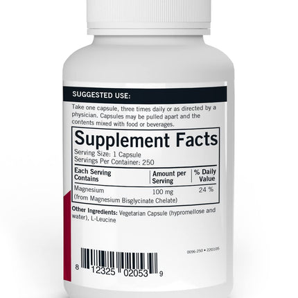 Kirkman Magnesium Bisglycinate Chelate - 250 Capsules | Restful Sleep, Relaxed Nerves & Muscles - Hypoallergenic