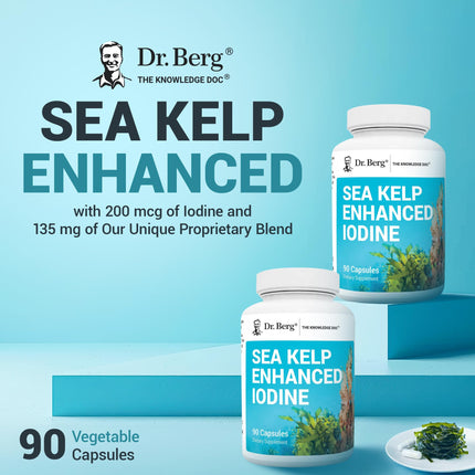 Dr. Berg Sea Kelp Enhanced Iodine – 200 mcg, 90 Capsules
