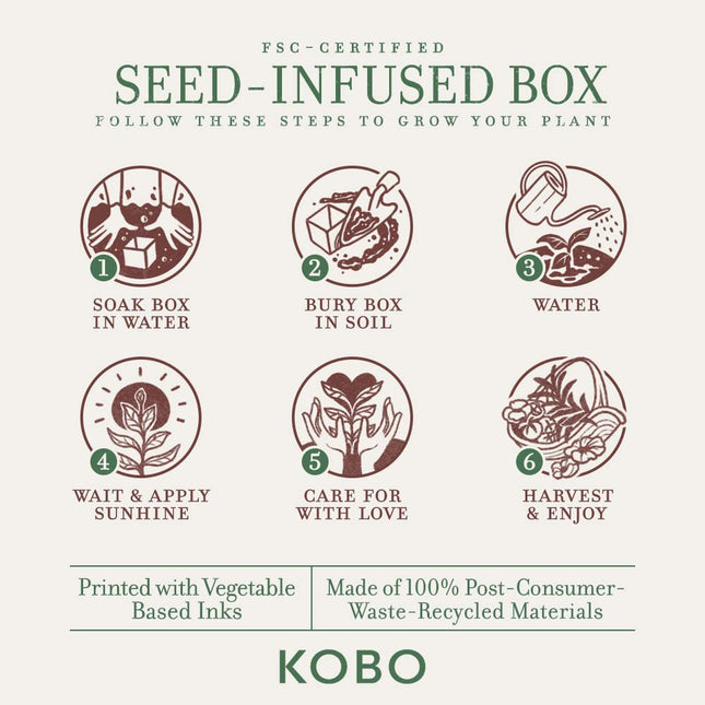 KOBO Sweet Sunflower Candle with Plantable Box (9 oz) | Plant The Box Collection | 100% Pure Soy Wax