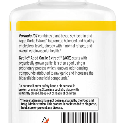 Kyolic #104 Garlic Extract With Lecithin 300-cap Two-Pack | Aged Garlic Extract Kyolic Formula 104