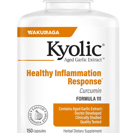 Kyolic Aged Garlic Extract Formula 111 – Health Support with Meriva Turmeric Complex & Cur cumin