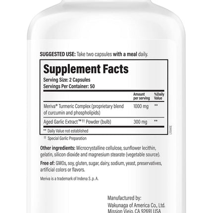 Kyolic Aged Garlic Extract Formula 111 – Health Support with Curcumin & Meriva Turmeric