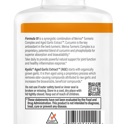 Kyolic Aged Garlic Extract Formula 111 – Health Support with Meriva Turmeric Complex & Cur cumin