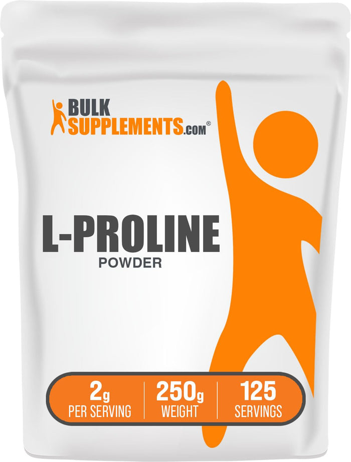 L-Proline Powder - Unflavored, 2g Serving, 250g | BulkSupplements