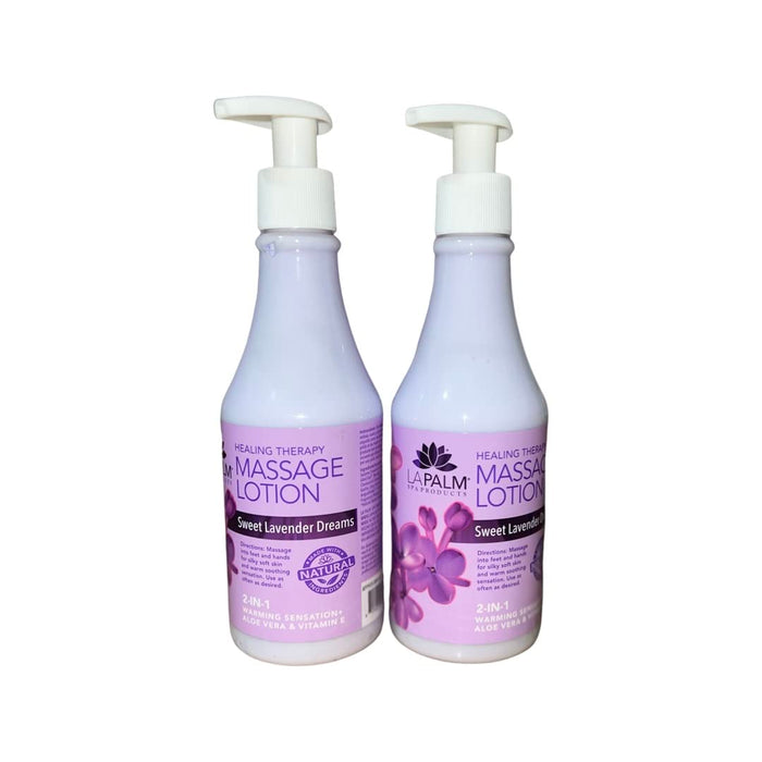 La Palm Healing Therapy Massage Lotion Lavender Dreams – Pack of 2 (8 oz each)