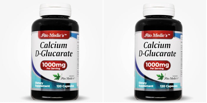 Calcium D-Glucarate 1000mg - 120 Caps (Pack of 2) | Detox & Hormone Support
