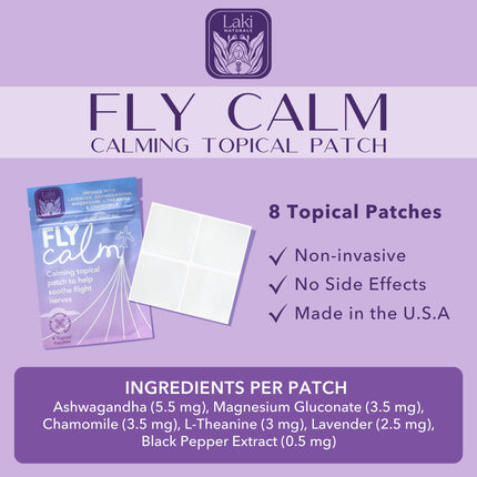 Laki Naturals Fly Calm Patch (2-Pack, 8 per Pack) – Plant-Based Travel Calm