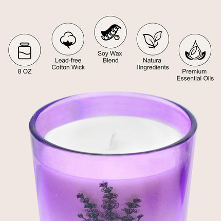 Lamway Lavender Soy Candle 8 oz — Aromatherapy, 45h Burn, Gift for Her