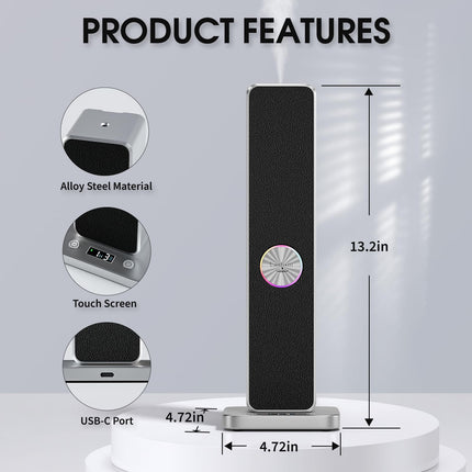 LANTIXIN Waterless Essential Oil Diffuser – Nano Atomization, Ultra-Quiet Plug-In Diffuser for Large Rooms (Silver)