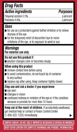 Leader Artificial Tears Lubricant Eye Drops – PVA 0.5%, Povidone 0.6% | Sterile, 0.5 fl oz