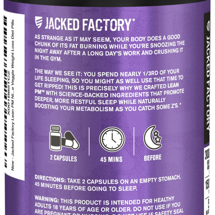 Lean PM Night Time Fat Burner & Sleep Aid – Stimulant-Free | Jacked Factory