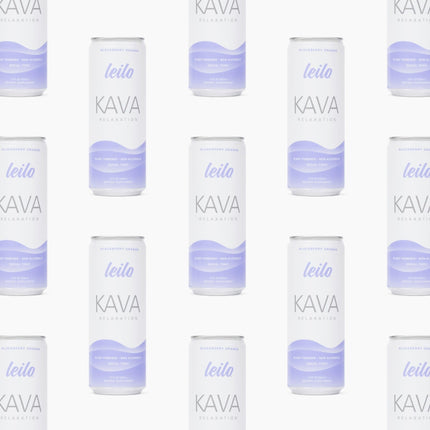 LEILO Kava Powered Sparkling Relaxation Drink – Blackberry Orange 12-Pack | Non-ALC Calming Beverage | 12 fl oz Cans