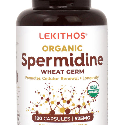 Lekithos Organic Spermidine Capsules – 120 Vegan Wheat Germ, 1050mg