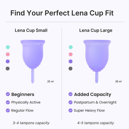 Lena Cup Original Large Purple – Reusable Silicone Menstrual Cup for Heavy Flow