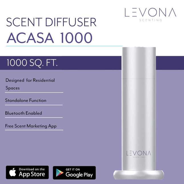 Levona Scent Waterless Diffuser – Smart Plug-In Essential Oil Diffuser (Brushed Silver, 120ml Included)