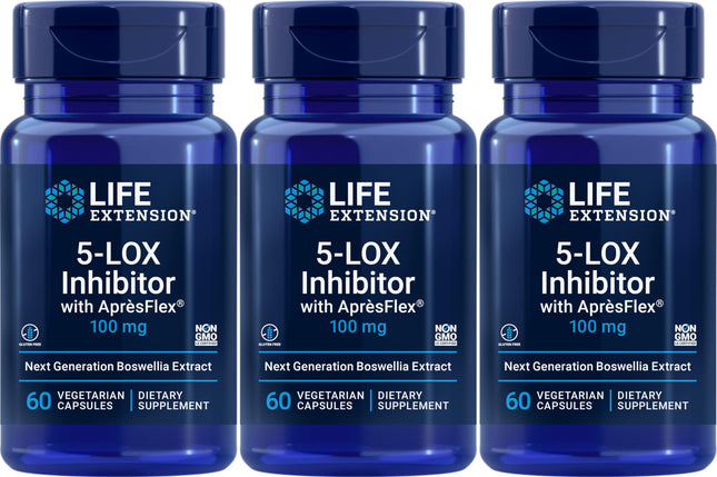 Life Extension 5-LOX Inhibitor with AprèsFlex 100 mg – 60 Vcaps (Pack of 3)