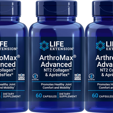 Life Extension ArthroMax Advanced with NT2 Collagen & ApresFlex – 60 Capsules (Pack of 3)