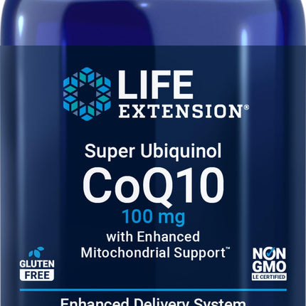 Life Extension COQ10 Super Ubiquinol 100mg with Enhanced Mitochondrial Support - 90 Softgels