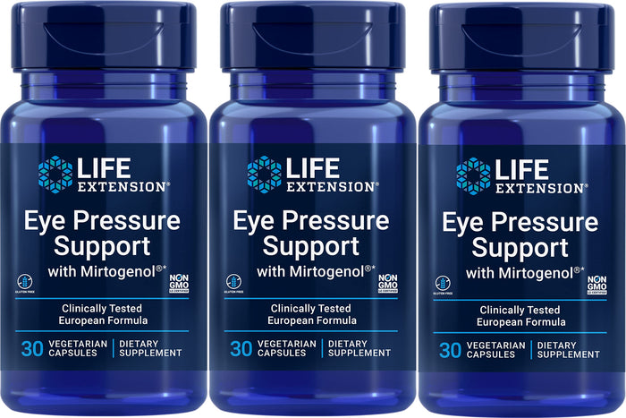 Life Extension Eye Pressure Support with Mirtogenol - Vcaps 30 Count (3-Pack)