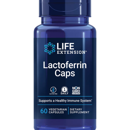 Life Extension Lactoferrin Caps — Immune Support, GI Health, Vision Health | Gluten-Free, Non-GMO, 60 Capsules